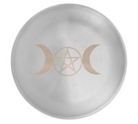 FOMIYES Pentagram Metal Display Tray Altar Candle Plate round Storage Tray for Rituals and Ceremonies Wicca Altar Decorative Accent Random Style