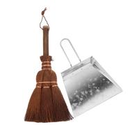 FOMIYES Pet Feces Cleaning Tool with Broom Compact for Pet Cage and Litter Cleanup Easy Grip Indoor Dustpan Broom for Cat Dog Hygiene