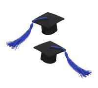 FOMIYES Pet Graduation Hats Creative Dog Dr Hat Blue Felt Cloth 2pcs with Tassel for Dogs and Cats for Graduation Season and Party Supplies for Memorable Pet