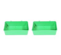 FOMIYES Pet Shower Pot 2Pcs Green Plastic Bird Bath Basin for Cockatiels and Ten Sisters Cage Accessories