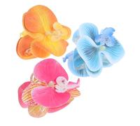 FOMIYES Phalaenopsis Clip Fabric Flower Hair Claw 3Pcs Large Artificial Floral Claw Clips for Women, Elegant Simulation Flower Hairpin for Weddings Parties Everyday Styling