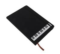 FOMIYES Piano Staff Paper Notebook A5 Black Small Pocket-Sized Business Notepad with Protective PU Cover Compact Music Note Pad for Office and Meetings