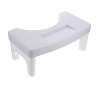FOMIYES Plastic Toilet Step Stool for Adults, Non-Slip Bathroom Foot Stool Squat Posture Design, Grey Surface White Legs, Suitable for Home and Toilet Use
