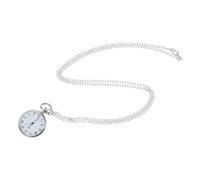FOMIYES Pocket Watch Necklace Pendant Watch Hanging Silver Alloy Precise Timing with Roman Dial and Decorative Design, Simple Casual Style for Everyday Wear