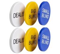 FOMIYES Poker Chips Set with Dealer Button and Blind Buttons, 3pcs Poker Gambling Tokens for Game Accessories, Counting Chips for Texas Hold’em and Bingo Games, 2 Sets