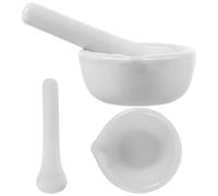 FOMIYES Porcelain Medicine Masher Pestle Set 60mm with Grinding Rod 2pcs Kitchen Spice Grinder Bowl for Laboratory and Culinary Use Random Style