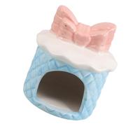FOMIYES Portable Ceramic Hamster Hideout with Cartoon Cake Shape, Versatile Use for Small Pets and Hamsters, Indoor and Outdoor Cooling Nest Bed to Keep Your Pet Comfortable