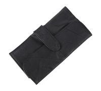 FOMIYES Portable Makeup Brush Organizer Bag with Elastic Pockets Black Imitation Leather Cosmetic Case for Travel and Daily Use Compact Makeup Brush Holder for Convenient Storage and Easy