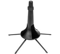 FOMIYES Portable Metal Clarinet Stand with 5-foot Small Black Base and Cotton Support, Trumpet Storage Rack Musical Instrument Display Prop for Brass Instrument Accessories