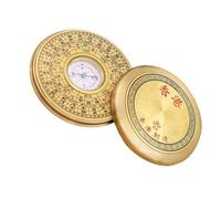 FOMIYES Portable Pure Copper Chinese Ancient Compass with Lid, Multifunctional Survival Luo Pan for Camping, Military Navigation, and Outdoor Education