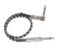 FOMIYES Professional 0.5m Braided Audio Cable Cord with Adapter for Guitar and Bass Instrument, Black and White Musical Instrument Cable for Live Sound and Stage Use