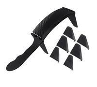 FOMIYES Professional Barber Curved Hair Comb Set for Men Black S-shaped Styling Parting Comb with Limit Guide for Precise Haircuts Travel Beard for Stylists