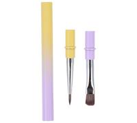 FOMIYES Professional Dual-ended Nail Art Brush Metal Construction Versatile Application Precision Tool DIY Nail Design Featuring Gradient Plaid Design