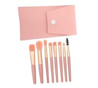FOMIYES Professional Makeup Brush Set 8pcs Soft Mini Blush and Eyeshadow Brushes Portable Cosmetic Tools with Pink Bag for Women and Travel