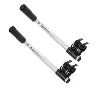 FOMIYES Push Wheelchair Handle Extender 2Pcs Lightweight Steel Extension Handles for Disabled Transport Universal Wheelchair Accessories for Caregivers and Seniors (Silver)