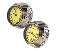 FOMIYES Quartz Roman Numerals Finger Ring Watch 2 Pieces for Men Women Retro Style Digital Face Practical and Decorative
