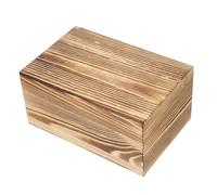FOMIYES Rectangular Carbonized Wooden Box 24x16x12cm Multipurpose Storage Case for Jewelry, Tea Leaves Organizer, Decorative Desktop Sundries Holder