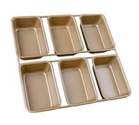 FOMIYES Rectangular Toast Mould 6 Grids Non Stick Iron Baking Tray | Easy Release for Mini Loaf Portions, Oven Baking Plate for Brownies and Cake Batter
