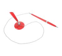 FOMIYES Red Ballpoint Hotel Signature Pen with Chain Fixed Desk Counter Pen for Business Reception