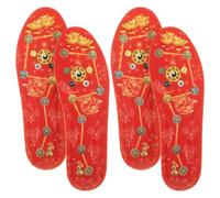 FOMIYES Red Breathable Shock Absorbing Shoe Insoles 2 Pairs Size 37-38 Cushion Inserts for Women’s Sneakers Running with Seven-Star Auspicious Design