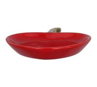 FOMIYES Red Ceramic Apple-shaped Jewelry Tray Multifunctional Vanity Organizer for Necklaces Bracelets and Small Essentials Vibrant Aesthetic Decor with Japanese-inspired Design Large Cute
