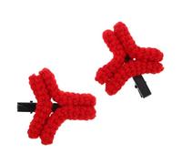 FOMIYES Red Knitted Angry Hair Clip for Women Cute Cartoon Yarn Barrette for Live Streaming Party Styling and Expressive Hairstyles with Fun Angry Mark Design