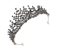 FOMIYES Retro Black Crown Tiara for Women Bridal Wedding Hair Accessory Celebration Performance Headdress 15X15X5 Inches