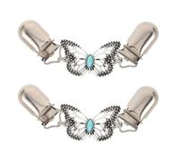 FOMIYES Retro Butterfly Cardigan Clips for Women 2pcs Elegant Metal Sweater Fasteners to Keep Shawls and Cardigans in Place, Gentle on Delicate Fabric, for Daily Commutes and Formal