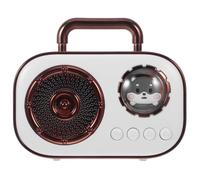 FOMIYES Retro Mini Wireless Audio Player with 360° Surround Sound and Long Battery Life, White Abs Material, Old Fashion Style for Office and Desk Use