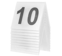 FOMIYES Reusable Acrylic Evidence Markers Compact Table Signs 10pcs Double Side Printed V Shaped Table Numbers for Restaurant and Event Decor