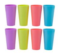 FOMIYES Reusable Water Cups 8 Pieces Colorful Tumblers Set Stackable Mugs for Boys and and Outdoor Events