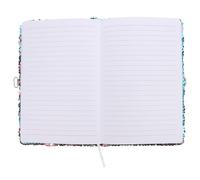 FOMIYES Reversible Sequin Notebook with Lock, Cute ’ Diary Journal, Medium Size Blue-pink Flip Cover, Secure Password Lock for School and Daily Writing