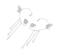 FOMIYES Rhinestone Butterfly Ear Earrings for Women Non-pierced Lightweight Ear Wraps with Sparkling Crystals Comfortable Fit Fashion Jewelry Gift