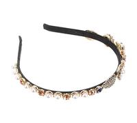FOMIYES Rhinestone Flower Headband for Women Vintage Pearl Decorative Hairband Elegant Floral Leaf Design Comfortable Fashion Accessory for Parties and Daily Wear