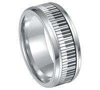 FOMIYES Rotatable Stainless Steel Piano Key Finger Ring with Smooth Polished Surface Rust Decorative Jewelry for Women and Men Comfortable Fit for Everyday Wear and Party Gifts