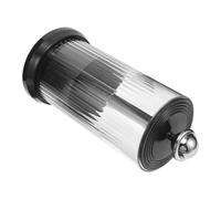 FOMIYES Rotating Makeup Brush Holder with Lid, Press-pop Lift Cosmetic Organizer Bucket in Black and Silver Planet Design, Multifunctional Covered Makeup Brushes Organiser for Travel