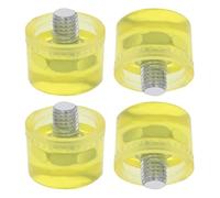 FOMIYES Rubber Mallet Hammer Replacement Heads 4Pcs Yellow 25Mm Soft Touch Tips for Woodworking and Paving Applications