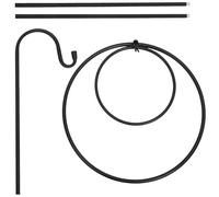 FOMIYES Rust Shepherd Hook Ground Mounted Hook for Hanging Flowerpot Bird Feeder and Outdoor Garden Lighting Floor-Standing Round Design