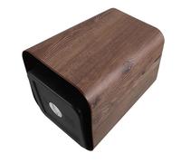 FOMIYES Rustic Simulation Wood Grain Rectangle Trash Can with Swing Lid, Large Household Garbage Bin for Bathroom, Bedroom, Living Room, Office, Walnut Color