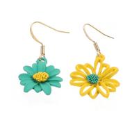 FOMIYES S925 Silver Needle Daisy Earrings Pair, Colorful Sunflower and Small Chrysanthemum Drop Earrings for Women, Versatile Floral Ear Accessories for Daily and Party Wear