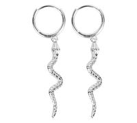 FOMIYES S925 Sterling Silver Snake Shape Long Dangle Earrings for Women, White Gold Plated Ear Jewelry, Fashionable Drop Earrings Suitable for Daily Wear and Parties