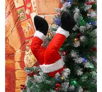 FOMIYES Santa Claus Legs Christmas Tree Hanging Wreath Parts House Legs Ornament Animated for Tree Decoration (Red)