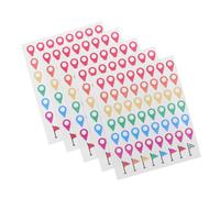 FOMIYES Self-Adhesive Map Location Stickers 280pcs Small Positioning Indicator Dots for Travel Destinations, Camping Sites, Hiking Trails, Removable Atlas Marker Labels