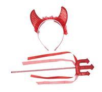 FOMIYES Sequin Devil Horn Headband with Wand for Little Durable Cosplay Accessory for Halloween Costume Party and Festival Use Non Fading Decorative Hairband