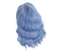 FOMIYES Short Wavy Synthetic Wig Shoulder Middle Part Heat Resistant Cosplay Hair for Women Stylish Bob Curl Hairpiece