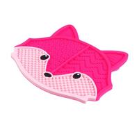 FOMIYES Silicone Fox-shaped Makeup Brush Cleaner Pad Cosmetic Brush Washing Tool with Suction Cup Rose Red Non-slip Cleaning Mat