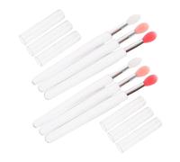 FOMIYES Silicone Lip Brush and Lipstick Applicator Set with 6pcs Portable Soft Brush Heads, Covers, Suitable for Lip Mask and Eyeshadow Application, Makeup Tool for Women on The Go