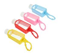 FOMIYES Silicone Sleeve Hand Bottles 4pcs 30ml Leak-proof Portable Refillable Liquid Containers for Travel Toiletries and Hand Washing Random Color