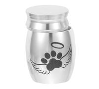 FOMIYES Silver Pet Cremation Urn for Dog and Cat Ashes with Paw Print Small Memorial Keepsake Urn for Burial and Hair Storage for Pet Funeral and Cremation