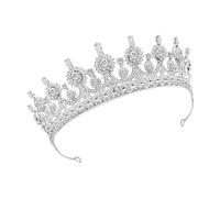FOMIYES Silver Rhinestone Bridal Tiara Crown Headband Wedding Hair Accessory for Women Bridesmaids Elegant Aristocratic Design Glamorous Bride and Friends